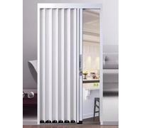 Folding Door, White Aluminum Accordion Doors with Lock for Bathroom Kitchen Adjustable Width,Concertina Accordion Gate Partition(126x203cm/50x80in)
