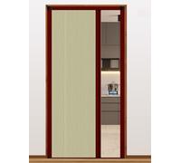 Folding Door with Red Wood Frame & Non-woven Panel, Custom Size, Two-sided Handle & Lock for Kitchen Bedroom Divider