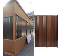 Folding Doors,Brown Accordion Folding Door - Wood Grain Barn Door for Small Closets & Storerooms, Custom Multifold Screen Door with Handle (51x36in / 130x91cm)