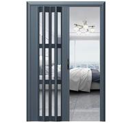 Folding Doors,Custom Accordion Folding Interior Door, Single/Double Sliding Barn Door for RV & Mobile Home Room Divider, Grey (76x80in) - Space-Saving Design, Stylish & Functional.