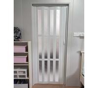 Folding Doors,Customizable 20-80 Inch Wide Magnetic Accordion Folding Doors, Double Sliding Door with Handles & Acrylic Glass for Home/Office Use - 74x80in (188x203cm)