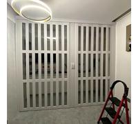 Folding Doors,Customizable 71-94" White Accordion Folding Doors with Handles & Acrylic Glass - Magnetic Double Doors for Home/Office, Perfect for Space-Saving & Stylish Entryways