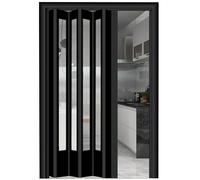 Folding Doors,Customizable Aluminum Accordion Folding Door - Sliding Barn Door with Top Track for Office, Bedroom, Kitchen & Pantry - Bifold Bathroom Doors (2'3"x6'8")