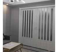 Folding Doors,Customizable White Sliding Accordion Doors 71-94" Tall & 26-90" Wide, Glass & Handle, Magnetic Folding Double Doors for Home/Office, Versatile Size/Color Options
