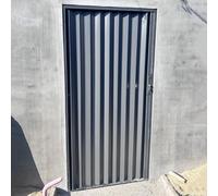 Folding Doors,Durable Accordion Door Barn Gate - Blackout Sliding Door with Lock, Magnetic Metal Panels for Outdoor Use, Easy Install, 50x80in (127x203cm) - Perfect for Yards