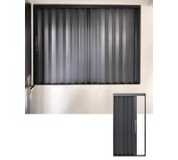 Folding Doors,Gray Accordion Folding Door 30-59" - Multifold Sliding Screen Panel for Home, Office & Hotel Room Divider - Stylish Interior Gate (55x48in)