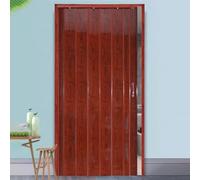 Folding Doors,Interior Accordion Folding Door, Red Woodgrain Finish, PVC Concertina Doors for Shower/Dressing Room, 30-60 in with Track, Space-Saving Solution, 58x80 in (147.5x203 cm)