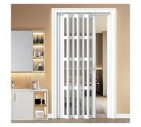 Folding Doors Interior White, Invisible Accordion Sliding Multi-Fold Door Windproof Insulation, for Pantry Room Divider((61x80in) 154.9x203.2cm)