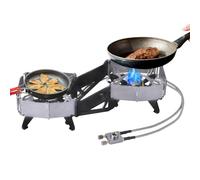 Folding Double Burner, 2 Burner Camp Stove | Portable 2 Burner Cookware For Picnics | High Performance Country Picnic Proof Stove