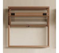 Folding Double Hung Interior Window - Aluminum Concession Window with Reinforced Glass. Customizable Commercial Sliding Window for Restaurant, Cafe & Kitchen.(Brown,WxH 20x48in/50.8x121.9cm)