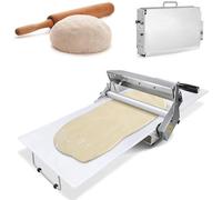 Folding Dough Rolling Machine, Compact Dough Sheeter, Thickness Adjustable, Stainless Steel Manual Dough Roller for Home Baking