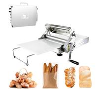 Folding Dough Rolling Machine, Manual Dough Roller, Adjustable Thickness 0.2-27mm, Stainless Steel Dough Sheeter for Home and Commercial Use