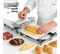 Folding Dough Sheeter Machine, Electric Dough Roller with 10 Adjustable Thickness Settings (2-30mm), Stainless Steel for Home and Commercial Bakeries