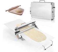 Folding Dough Sheeter Machine - Manual Stainless Steel Pastry Sheeter for Croissants & Fondant, Adjustable Thickness 0-25mm, Commercial Use