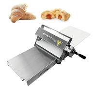 Folding Dough Sheeter Manual Dough Rolling Machine Stainless Steel Dough Roller Thickness Adjustable Counter Top Dough Sheeter for Home Bakery