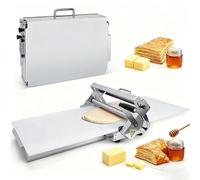 Folding Dough Sheeter, Manual Rolling Machine with Adjustable Thickness, Stainless Steel Commercial Grade for Baking and Pastry