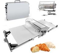Folding Dough Sheeter, Stainless Steel Electric Dough Rolling Machine, 0.07"-1.18" Adjustable Thickness, Commercial Grade for Bakery & Pizza