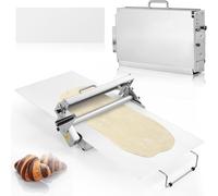 Folding Dough Sheeter, Stainless Steel Manual Dough Sheeter for Home Manual Dough Roller Machine with Thickness Adjustable for Making Fudge Crust, Pizza(Model-300)