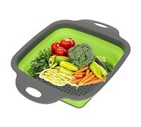 Folding Drain Basket Kitchen Silicone Colander Silicone Food Strainers Foldable Filter Drain Baskets Fruit Vegetable Washing Basket Kitchen Tools for Draining Pasta Fruits Vegetable