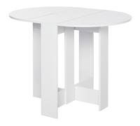 HOMCOM Folding Dining Table Foldable Drop Leaf Dinner Table for Kitchen White