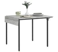 Folding Drop-Leaf Dining Table Grey MDF & Metal 120x79x79cm Space-Saving for 2-4