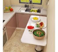 Folding Drop-Leaf Wall Table - Space-Saving Breakfast Bar for Home Office Laundry Bathroom - Adjustable Sizes: 60-120cm Modern White Design Wall-Mounted L120*W40cm