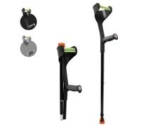 Folding Elbow Crutches for Adults Women Men,Lightweight Height Adjustable Crutches with Comfy Handle, Ergonomic Grip Forearm Crutches,with Non-Slip Base Mobility and Walking Aids Black (Black, 2 Unit)