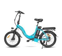Folding Electric Bike 20" Step-Through Commuter E-Bike 36V 13A City Ebike | Removable Battery, UK Legal, Mechanical Disc Brake, Front Suspension, 2 Seats 250W E-Bicycle for Adults Women Men Daily Urban