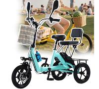 Folding Electric Tricycle for Adults, 350W Motor, 14-Inch Wheels, Carbon Steel Frame, Dual Storage
