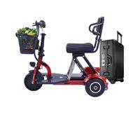Folding Electric Trike - 8" Wheels Mobility Scooter for Adults, 150kg Capacity, 55km per Charge, Ideal Senior Mobility Scooter for Shopping & Daily Commute（Dual Axis Braking System）