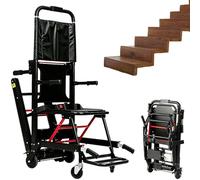 Folding Electric Wheelchair, with Adjustable Support bar, Seatbelt and Wheel Locks, for Home, Hospitals, Emergency Centers, fire, Emergency Ambulance etc(Black)
