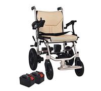 Folding Electric Wheelchairs, 14KG Lightweight Lntelligent Adult Electric Wheelchairs with Powerful Motors and 2 pcs Mobile Lithium Battery