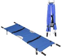 Folding Emergency Stretcher with Wheels and Safety Belts, Oxford Fabric-10 | Folding emergency stretcher built of heavy-duty Oxford Fabric, tear-resistant for rescue & patient transfer tasks