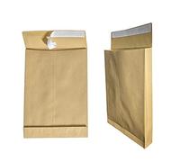 Folding Envelopes C4 A4 Brown 229 x 324 mm 4 cm Folded Base Self-Adhesive with Removable Strips 130 g/m² Pack of 25