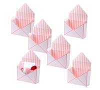 Folding Envelopes - Pack of 6, Romantic Valentine's Day Card Box, DIY Gift Box with Large Capacity, Flower Chocolate Party Favour for Birthday Party, Festival, Children