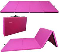 Folding Exercise Mat, Balancefrom All-Purpose Mat Pilates/yoga/gym, 4X10Ft Pink