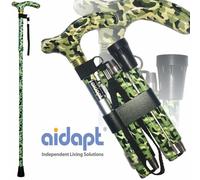 Folding & Extendable Patterned Walking Stick - Green Camoflauge - QUALITY BNIB