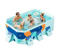 Folding Family Pool 40° No Air Pump Needed | PVC Folding Pool, Double Drainage, Suitable for Adults and Children, Outdoor in the Garden or Patio, Summer Water Play (3 m