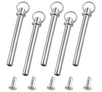 Folding Fan Axle Rivet 5 Sets Easy Install Nail Nut Repair | Stainless Steel, Silver Finish, Lightweight Build, DIY Crafting Use, Five Sets Included,