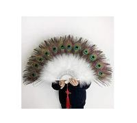 Folding Fan Chinese Feather Fan Peacock Feather Folding Hand Fan Wedding Party Dance Fan Home Decoration (Color : A6 65x35cm) Portable