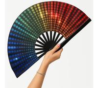 Folding Fan, Hand Fan Folding, 12.99 INCH Color Paper Fan Can Foldable, Hand Fans for Women Folding for Line Dancing Clacking Fans for Boots On The Ground Dance, Party, Outdoor, Decoration