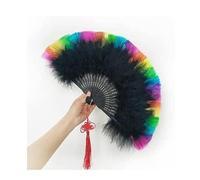Folding Fan Hand Fans Folding Fan Chinese Feather Fan Peacock Feather Folding Hand Fan Wedding Party Dance Fan Home Decoration Portable