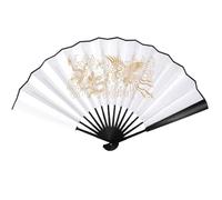 Folding Fan in Silk, Chinese Vintage Fabric Fans - Waterproof Retro 25 cm for Shows Festival Dance Decoration Women