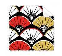 Folding Fan Red Black Golden Glasses Cloth Cleaning Cloth Gift Phone Screen Cleaner 5pcs