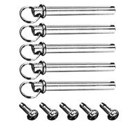 Folding Fan Shaft Rivet and Nut Kit Silver 5 Sets Stainless Steel | Hand Fan Maintenance Accessory, DIY Crafting Use, Lightweight Portable Design, Easy Installation