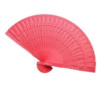 Folding Fan Wedding Hand Fragrant Party Carved Folding Fan Chinese Wooden Vintage Hollow Antiquity Folding Fan(Color03)