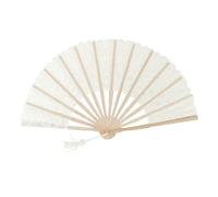 Folding Fans Favors with Tassels Hollow Lace Wooden Folding Fan Hand Held Folding Fans for Wedding Favors Birthday Party Supplies(Cream White)