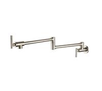 Folding Faucet Extension Kitchen Faucet Laundry Sink Long Swivel Single Cold Into the Wall Type SK8670(Nickel)