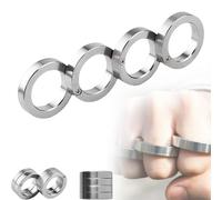 Folding Finger Ring,4 Finger Trigger Ring Knuckles,Fidget Ring,Fidget Toys Adults,Stress Reducing Finger Ring,Anxiety Relief Items,Compact & Convenient Accessories