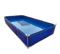 Folding Fish Pond, Indoor Free-standing Aquarium with PVC Pond Liner and Steel Frame, Outdoor Breeding Water Tank, Durable and Flexible Design (3m x 1m)